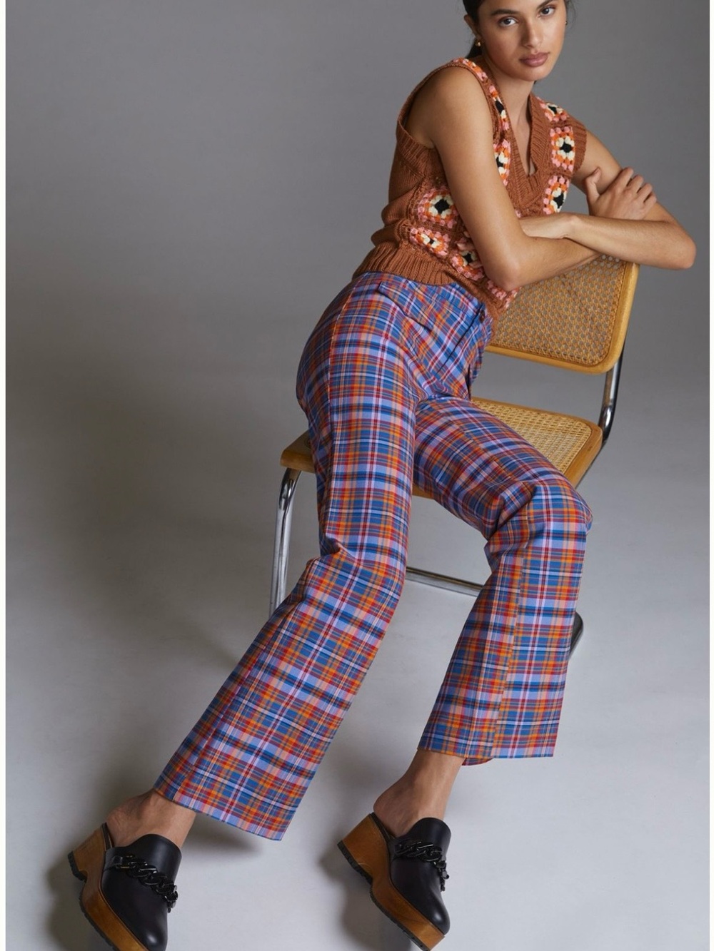 Maeve Anthropologie Flared Plaid Pants - Picture 3 of 11